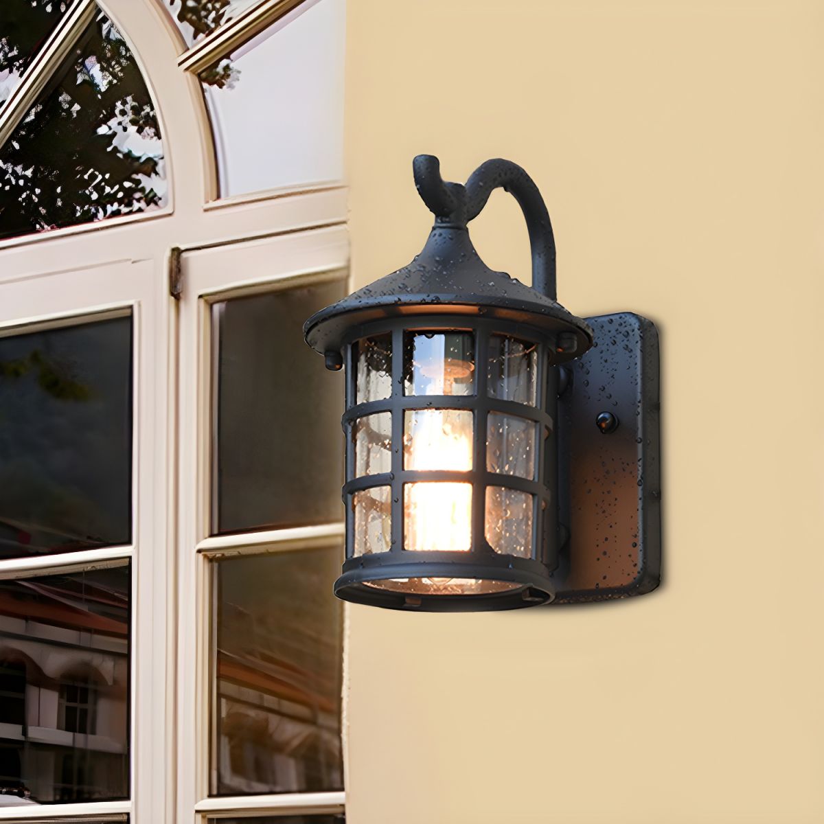 Outdoor Wall Lantern with Glass Shade | Exterior Porch & Entryway Light
