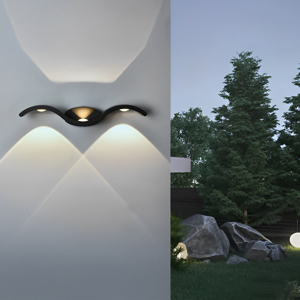 Outdoor Wall Lights Curved Up Down | LED
