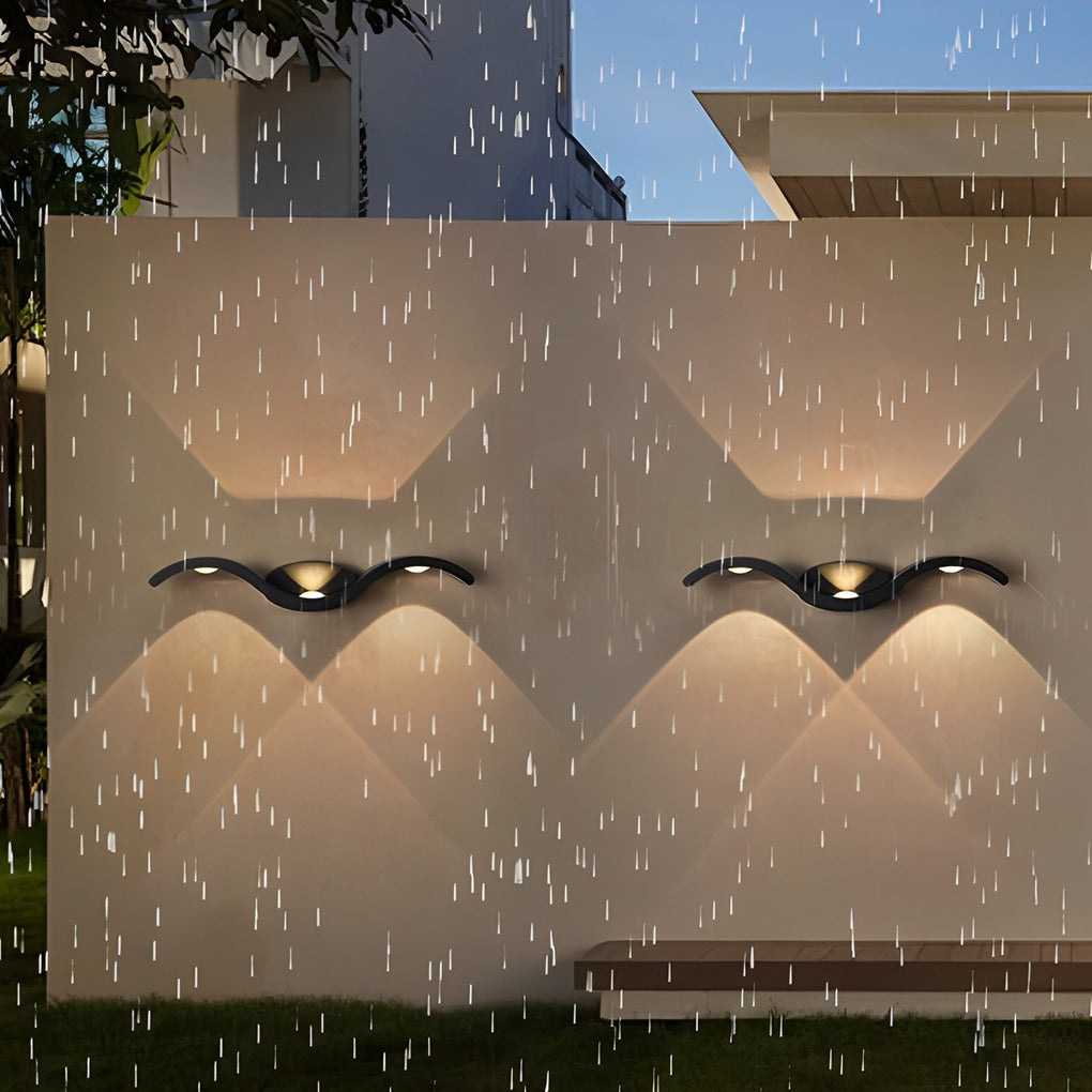 Outdoor Wall Lights Curved Up Down | LED