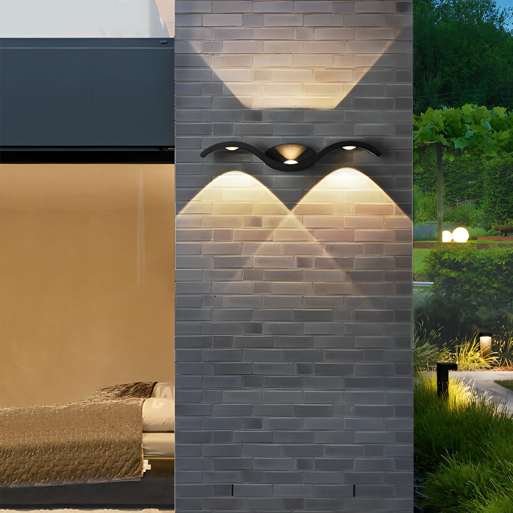 Outdoor Wall Lights Curved Up Down | LED