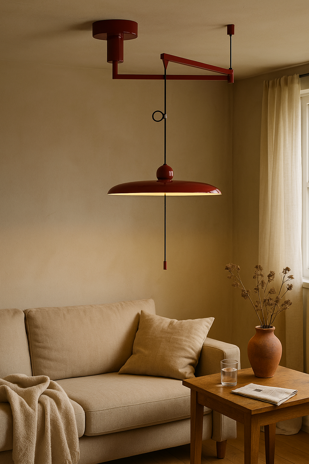 Pendant Lights Red Adjustable Living Room | Swing Arm