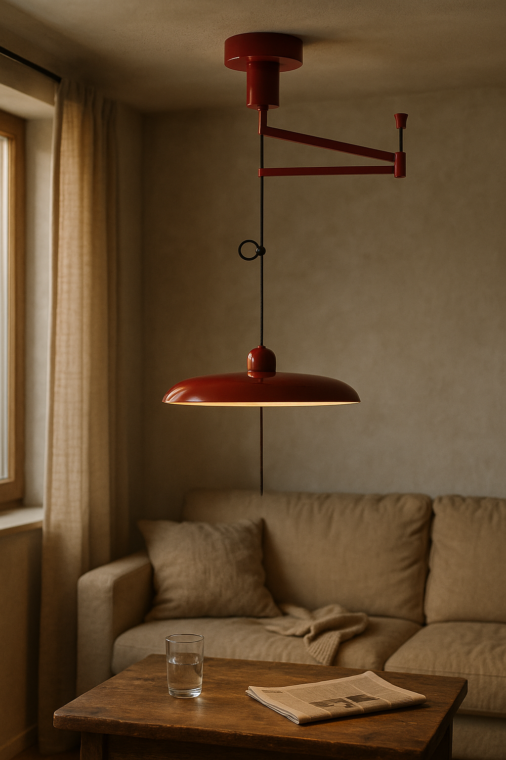 Pendant Lights Red Adjustable Living Room | Swing Arm