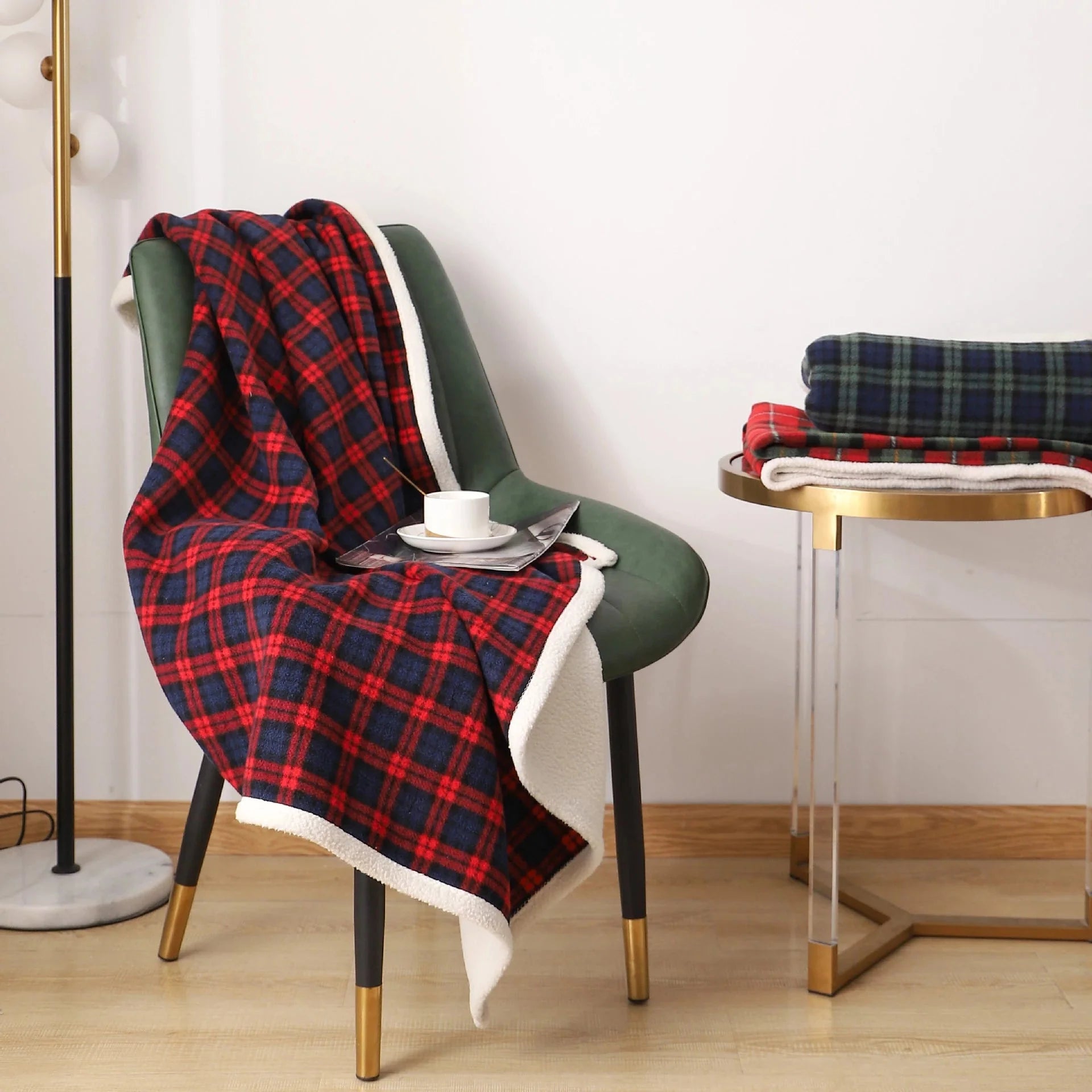 Plaid Blanket Throw for Sofa & Bed | Large