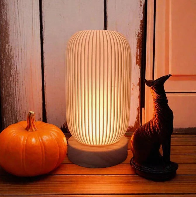 Rechargeable Lamp With Twisted Shade | Modern Table Lighting