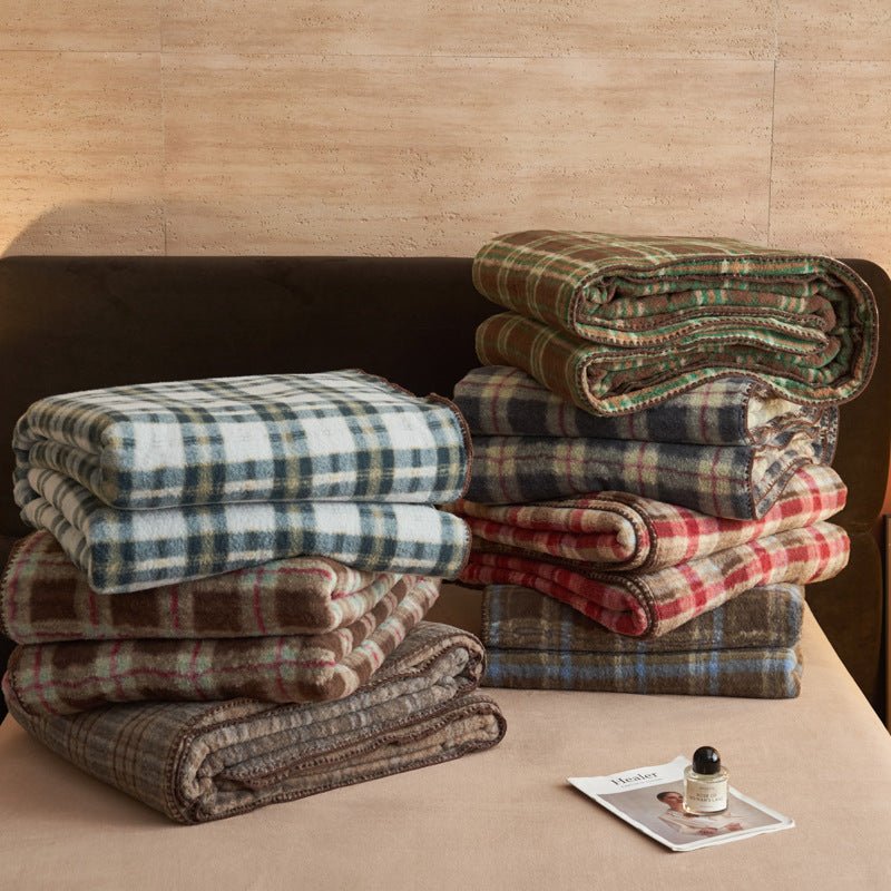 Sofa Throws Check Fleece Living Room | Tartan
