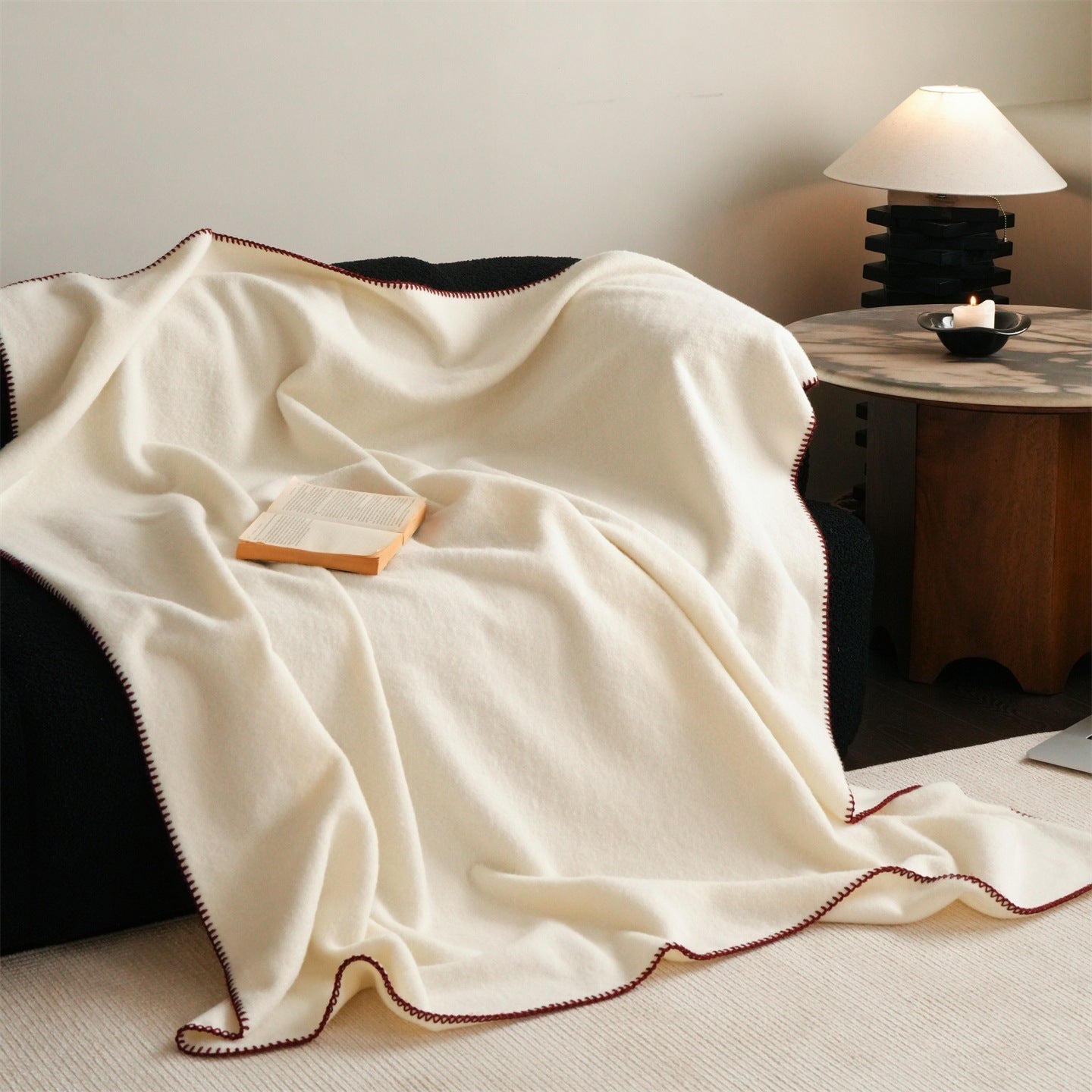 Sofa Throws Contrast Trim Living Room | Large