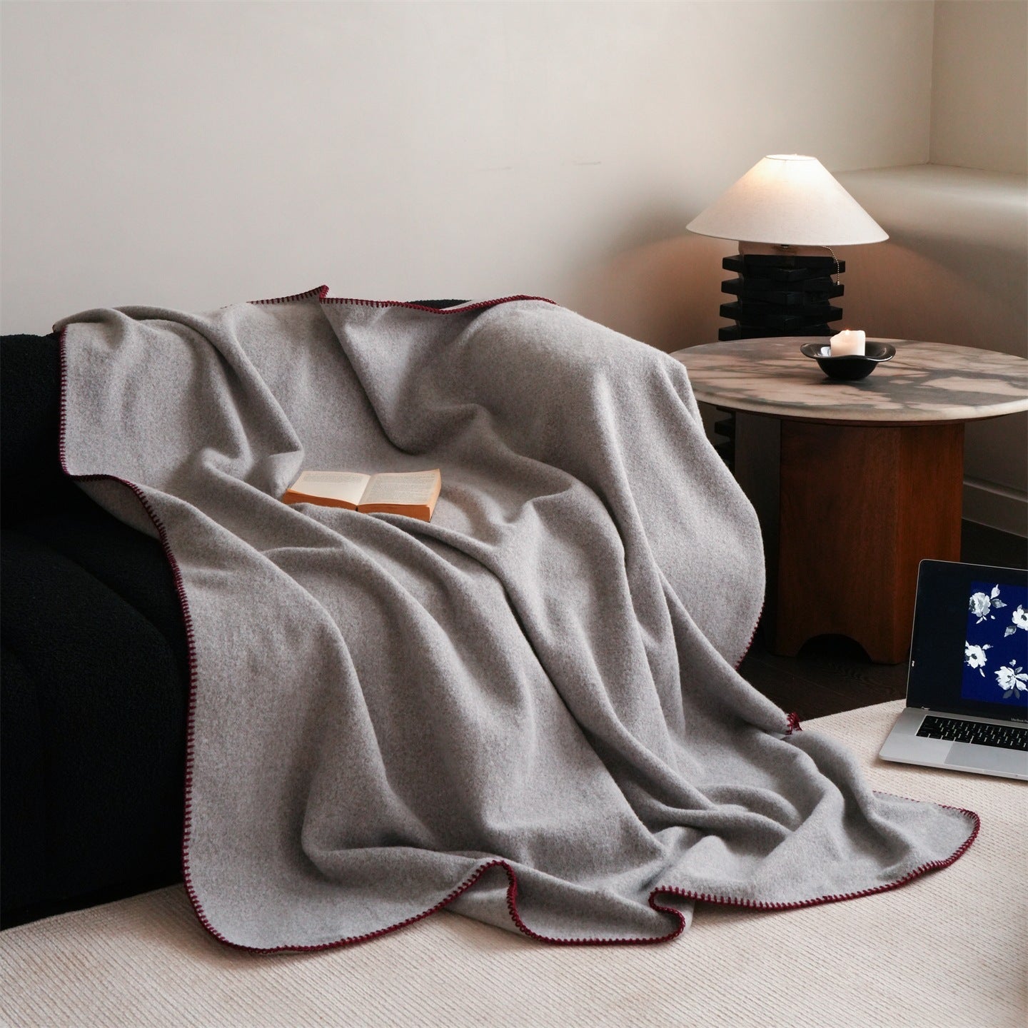 Sofa Throws Contrast Trim Living Room | Large