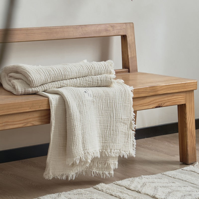 Sofa Throws Textured Fringe Living Room Blankets | Neutral