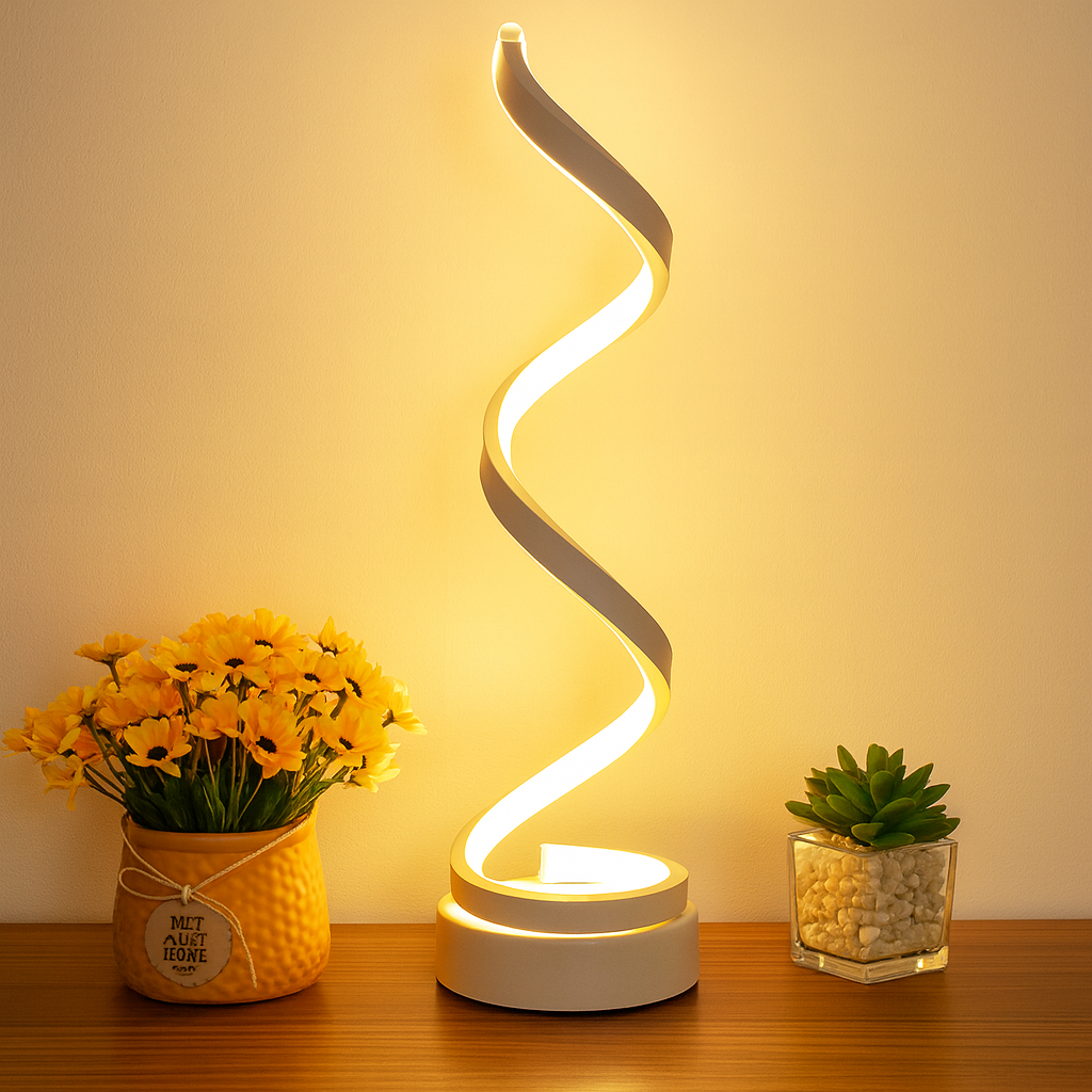 Table Lamp Modern LED Spiral Design | Bedroom & Living Room