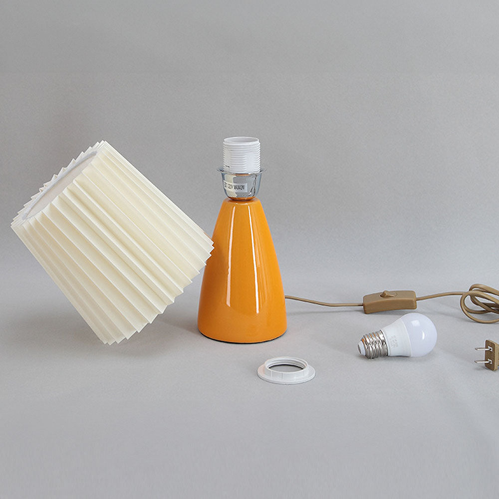 Table Lamps Bedside Pleated Shade | Ceramic Base