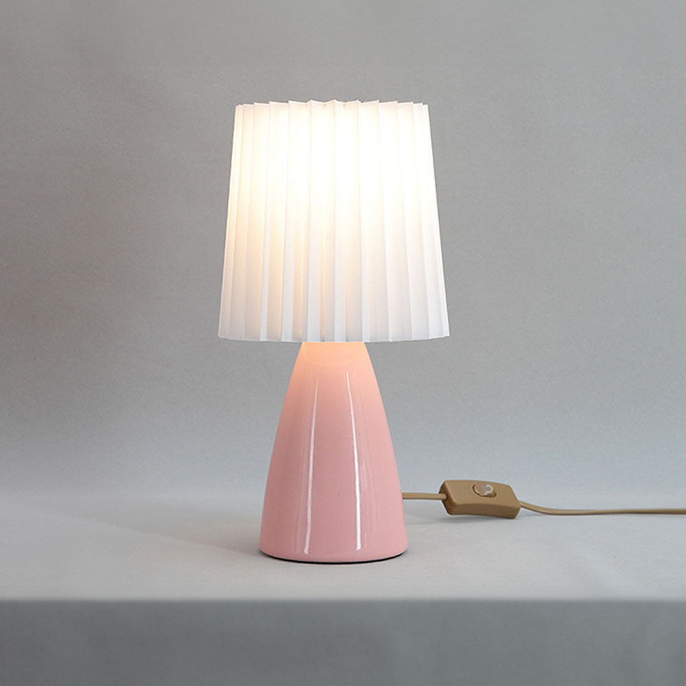 Table Lamps Bedside Pleated Shade | Ceramic Base