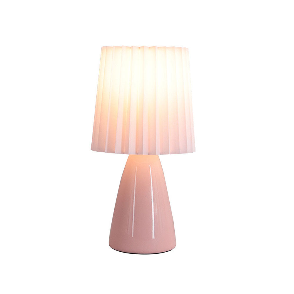 Table Lamps Bedside Pleated Shade | Ceramic Base