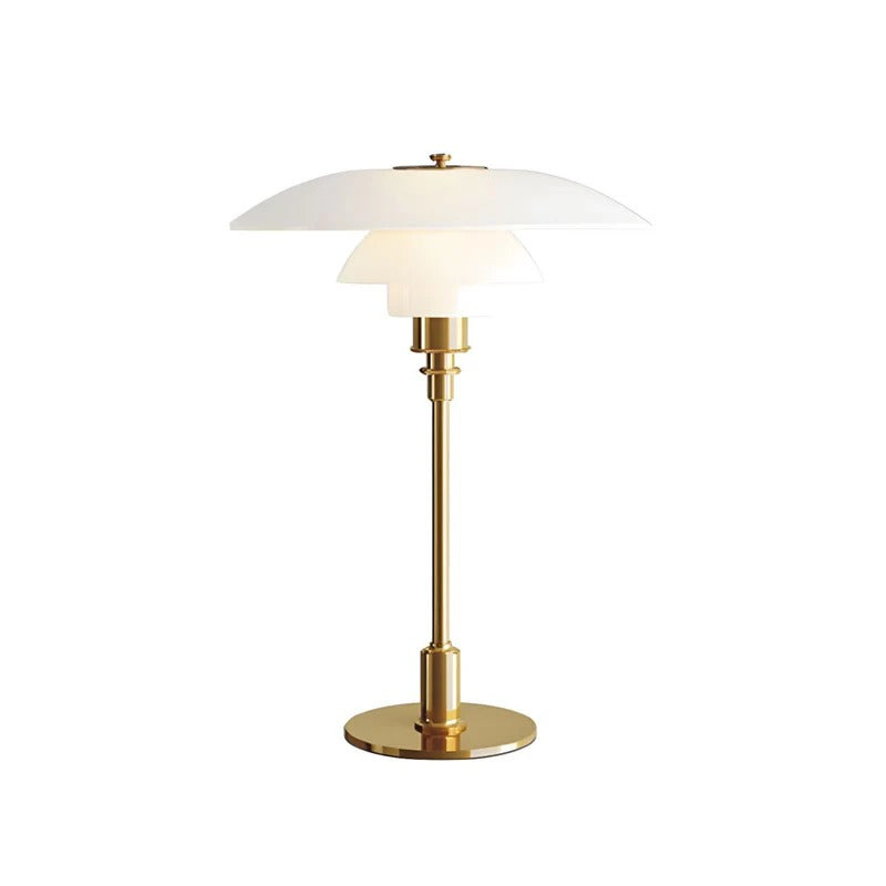 Table Lamps Modern Tiered Shade for Bedroom or Living Room | LED Light