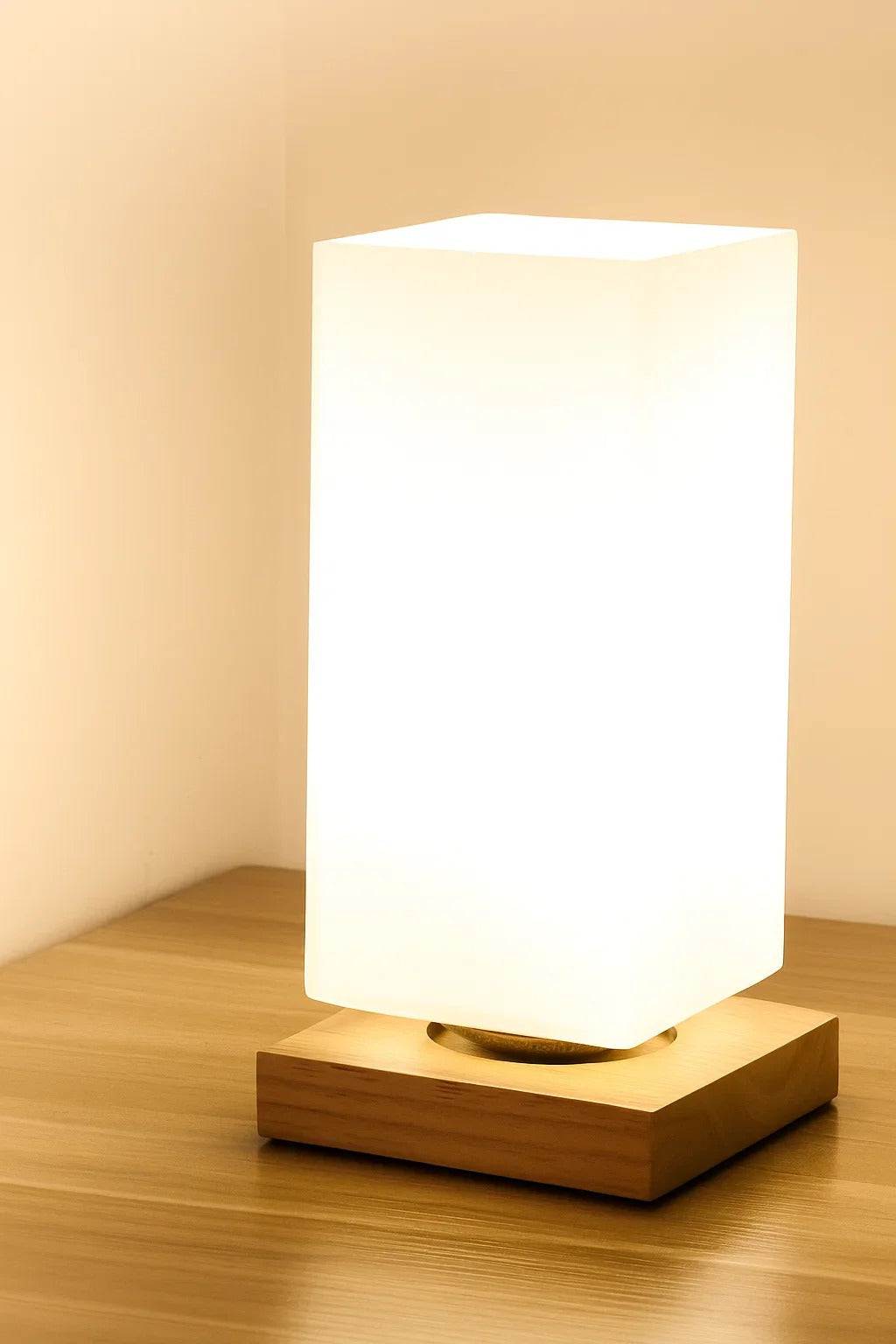 Table Lamps Modern Wooden Base for Bedroom or Living Room | LED
