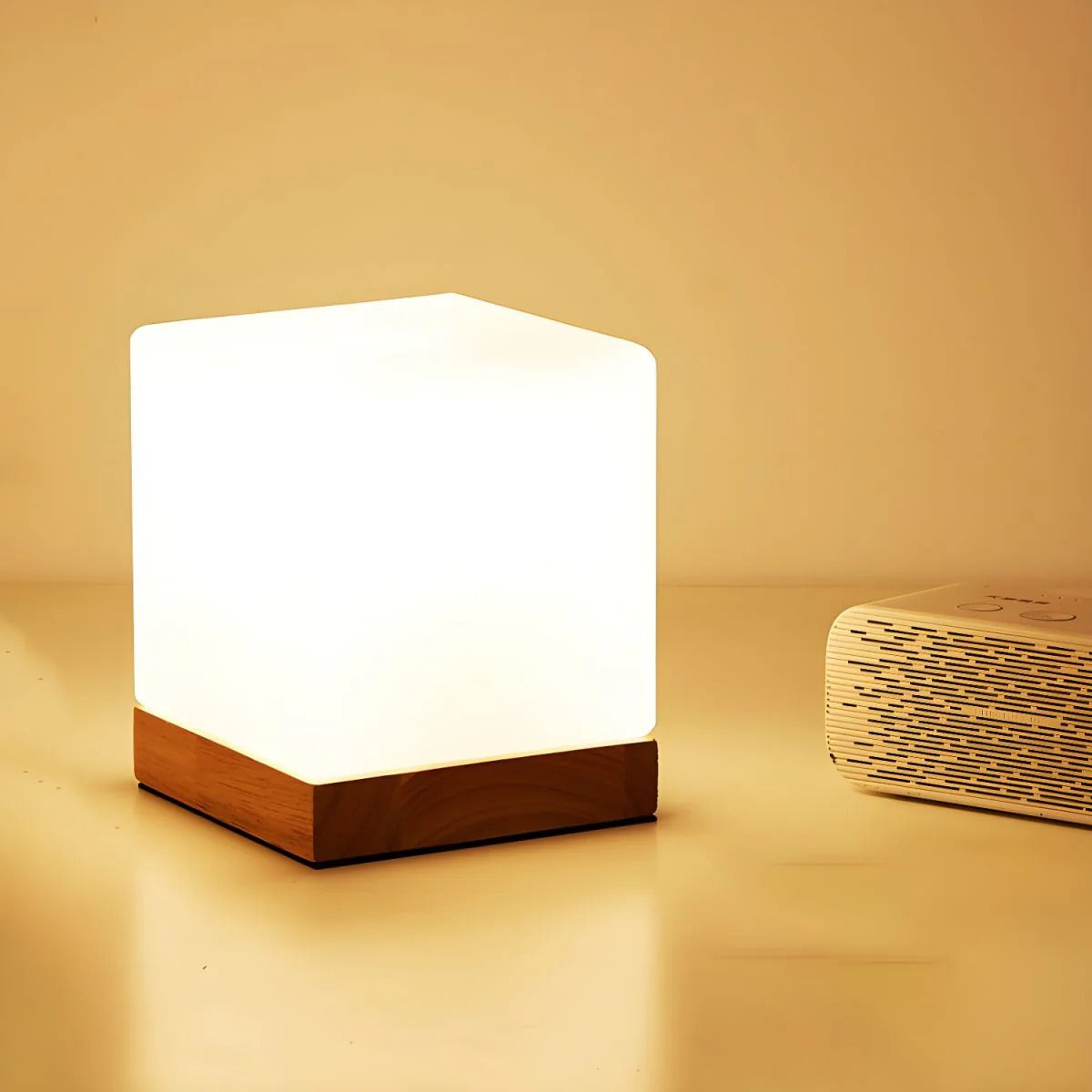 Table Lamps Modern Wooden Base for Bedroom or Living Room | LED