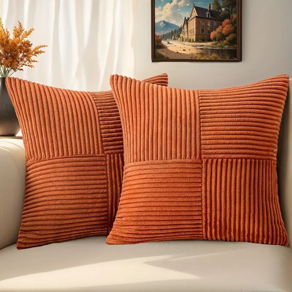 Textured Cushions Cover Sofa | Home Decor