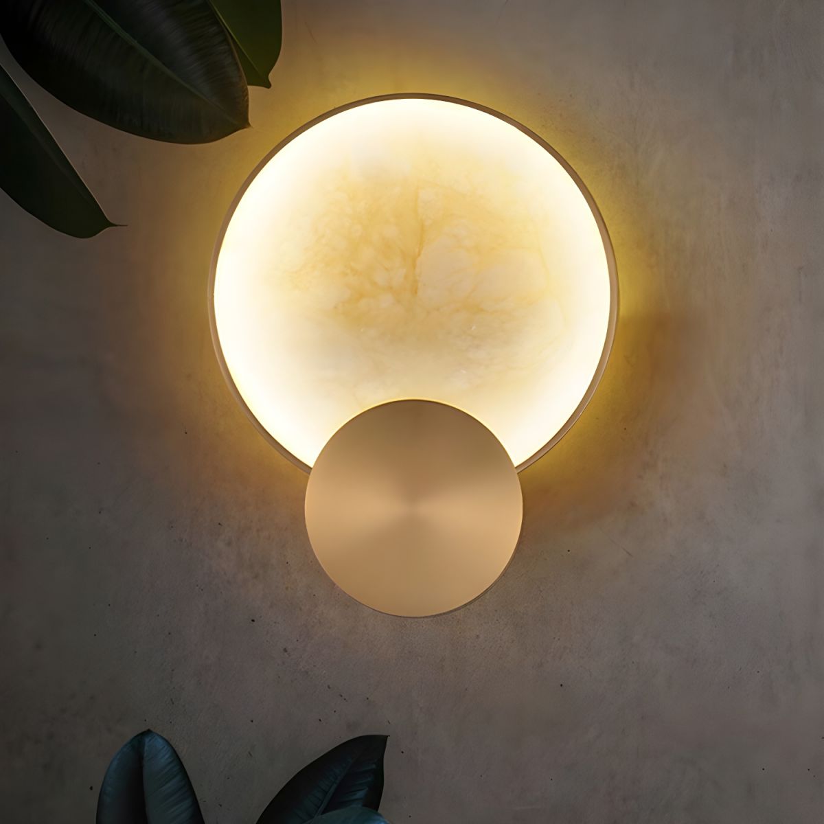 Wall Light LED Round Stone Effect | Bedroom Living Room