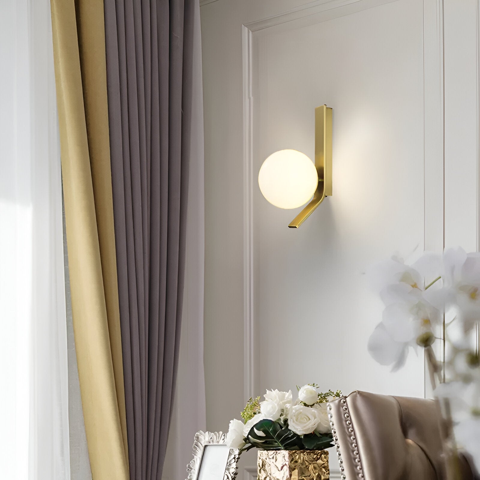 Wall Lights LED Bedroom Bedside Reading | Modern Globe Sconce