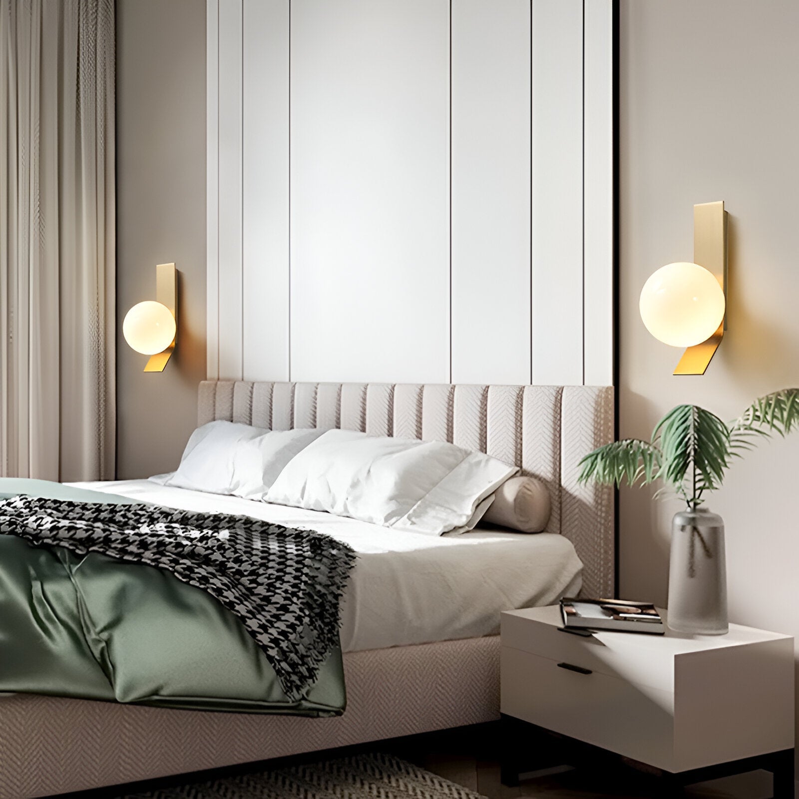 Wall Lights LED Bedroom Bedside Reading | Modern Globe Sconce