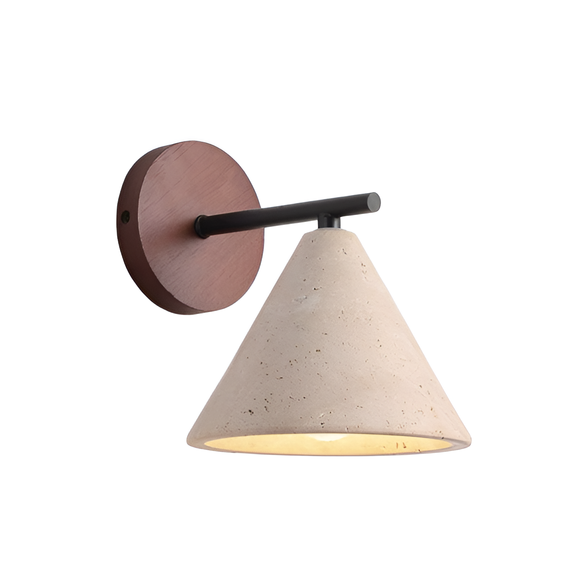 Wall Lights Modern Stone Cone | Wooden Base