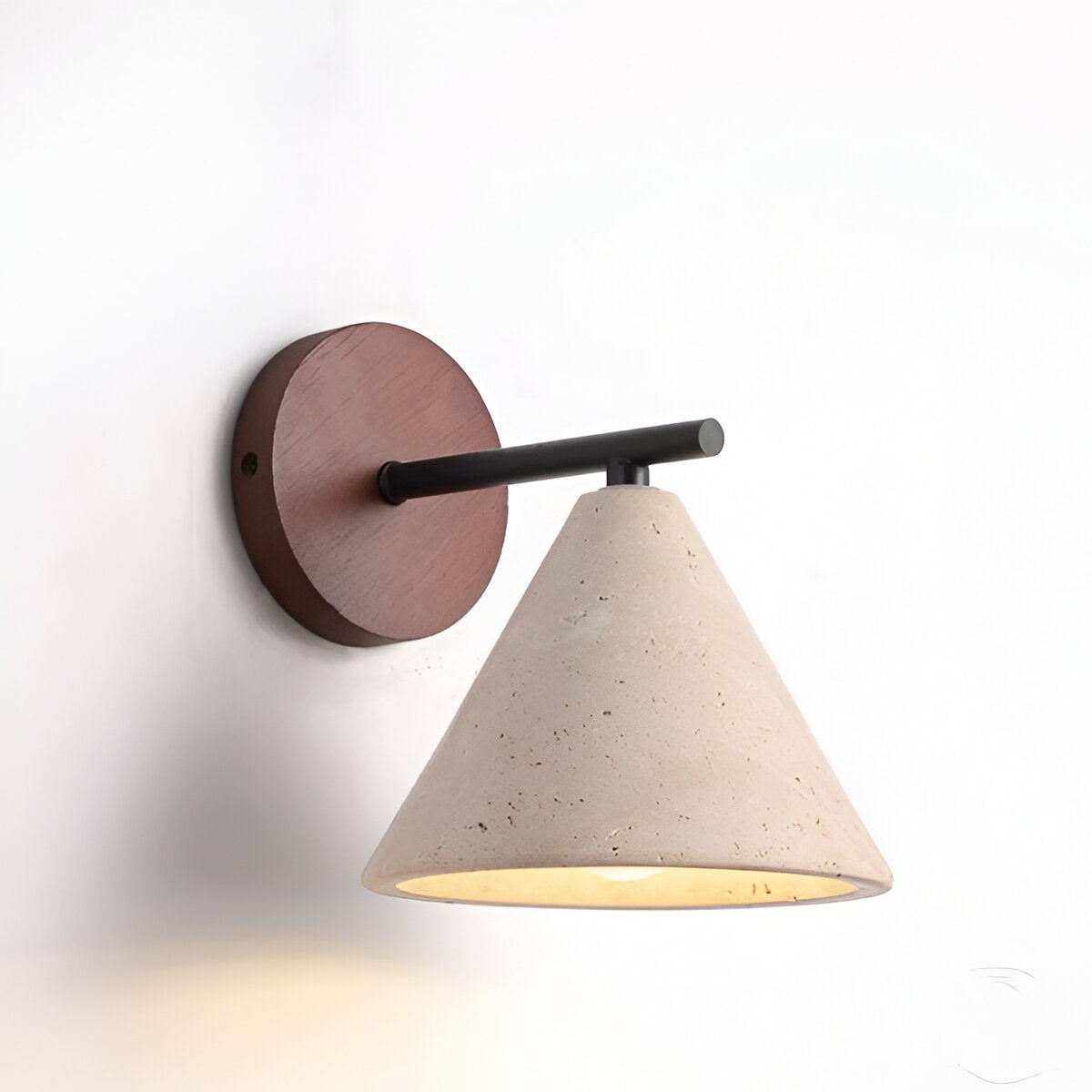 Wall Lights Modern Stone Cone | Wooden Base