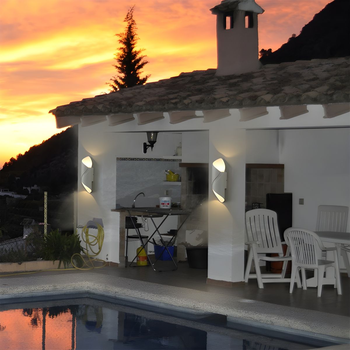 Wall Sconces Curved LED Lounge | Twisted Modern Design