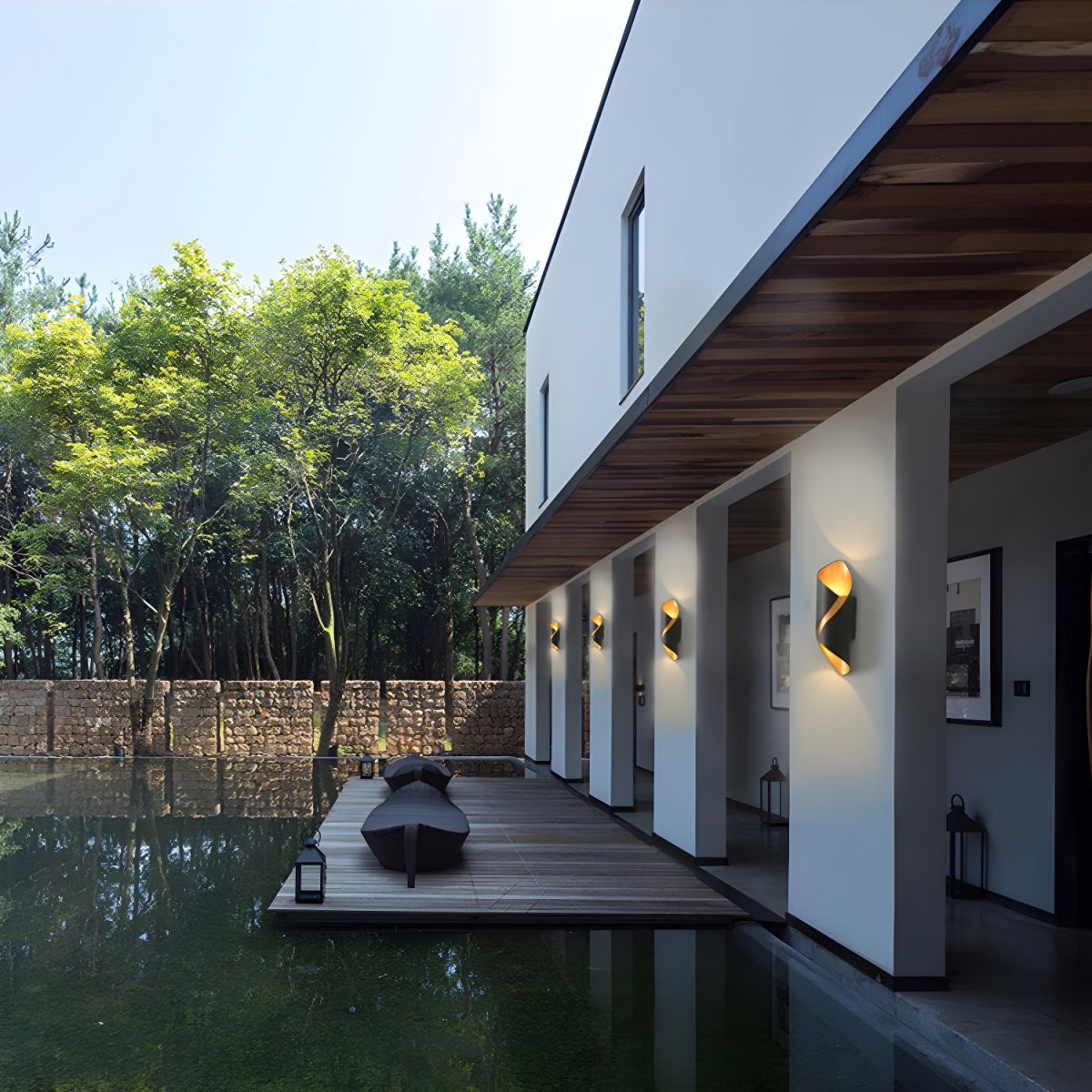 Wall Sconces Curved LED Lounge | Twisted Modern Design