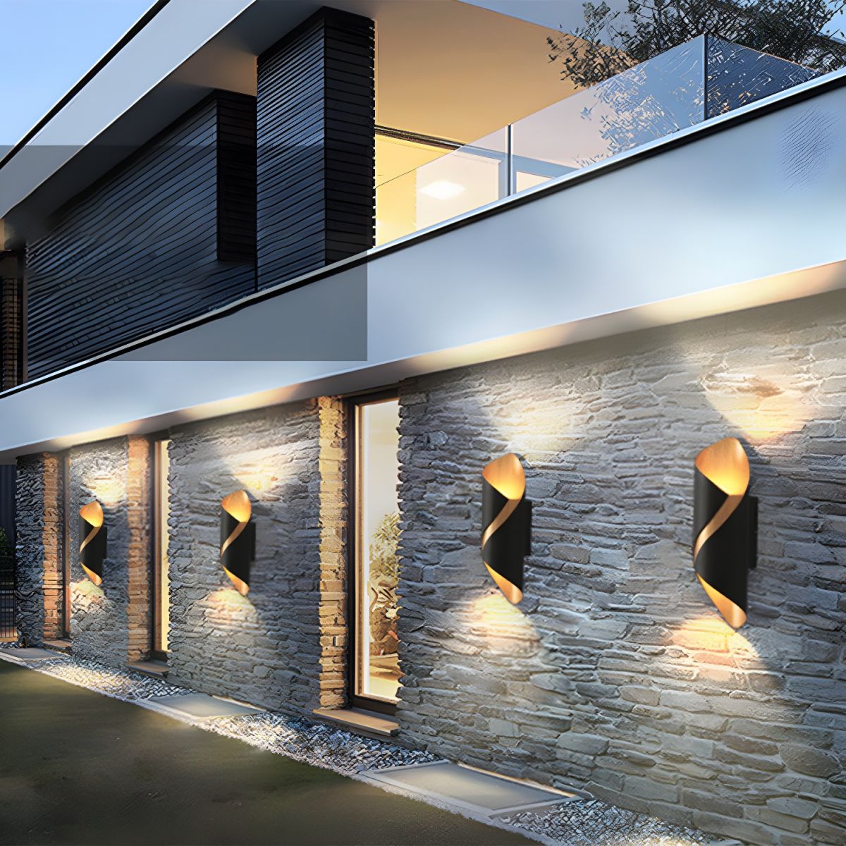 Wall Sconces Curved LED Lounge | Twisted Modern Design