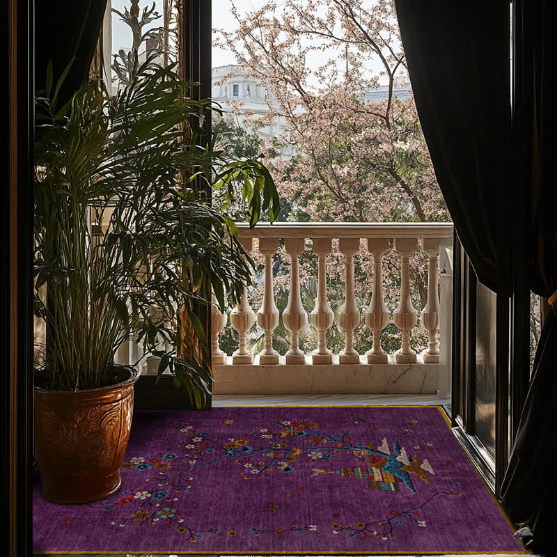 Washable Carpet Floral Pattern Anti Slip Living Room | Vintage