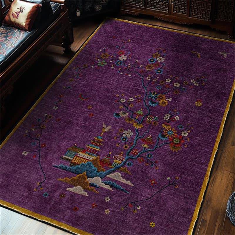 Washable Carpet Floral Pattern Anti Slip Living Room | Vintage