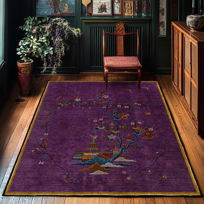 Washable Carpet Floral Pattern Anti Slip Living Room | Vintage