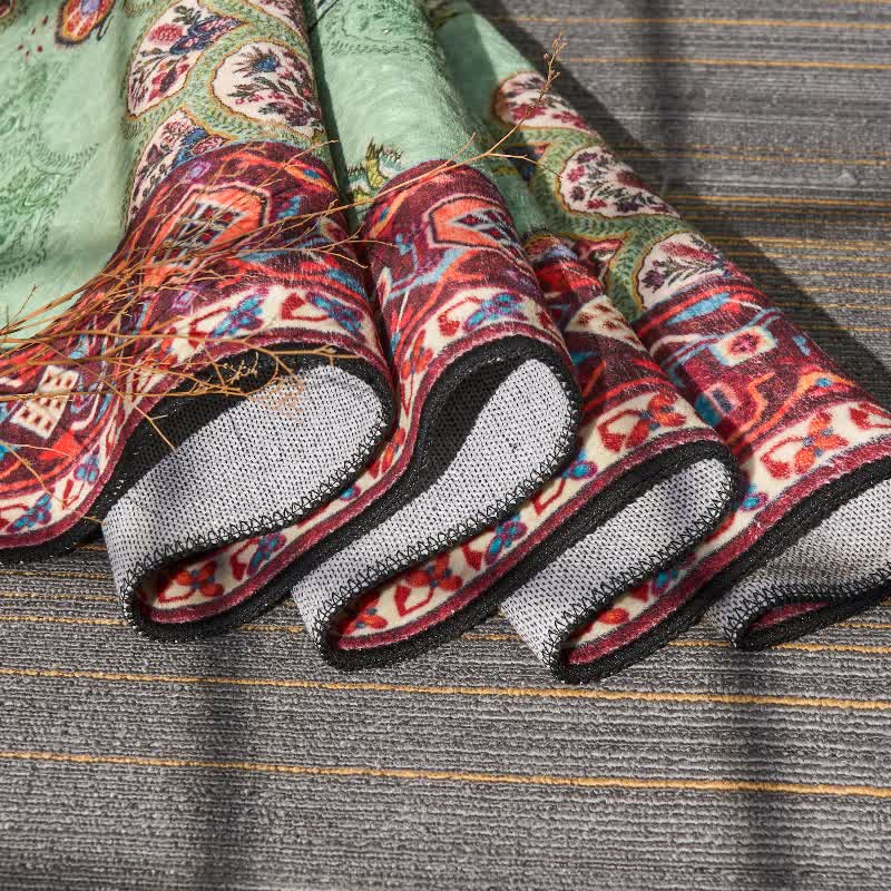 Washable Carpet Large Living Room Green | Vintage