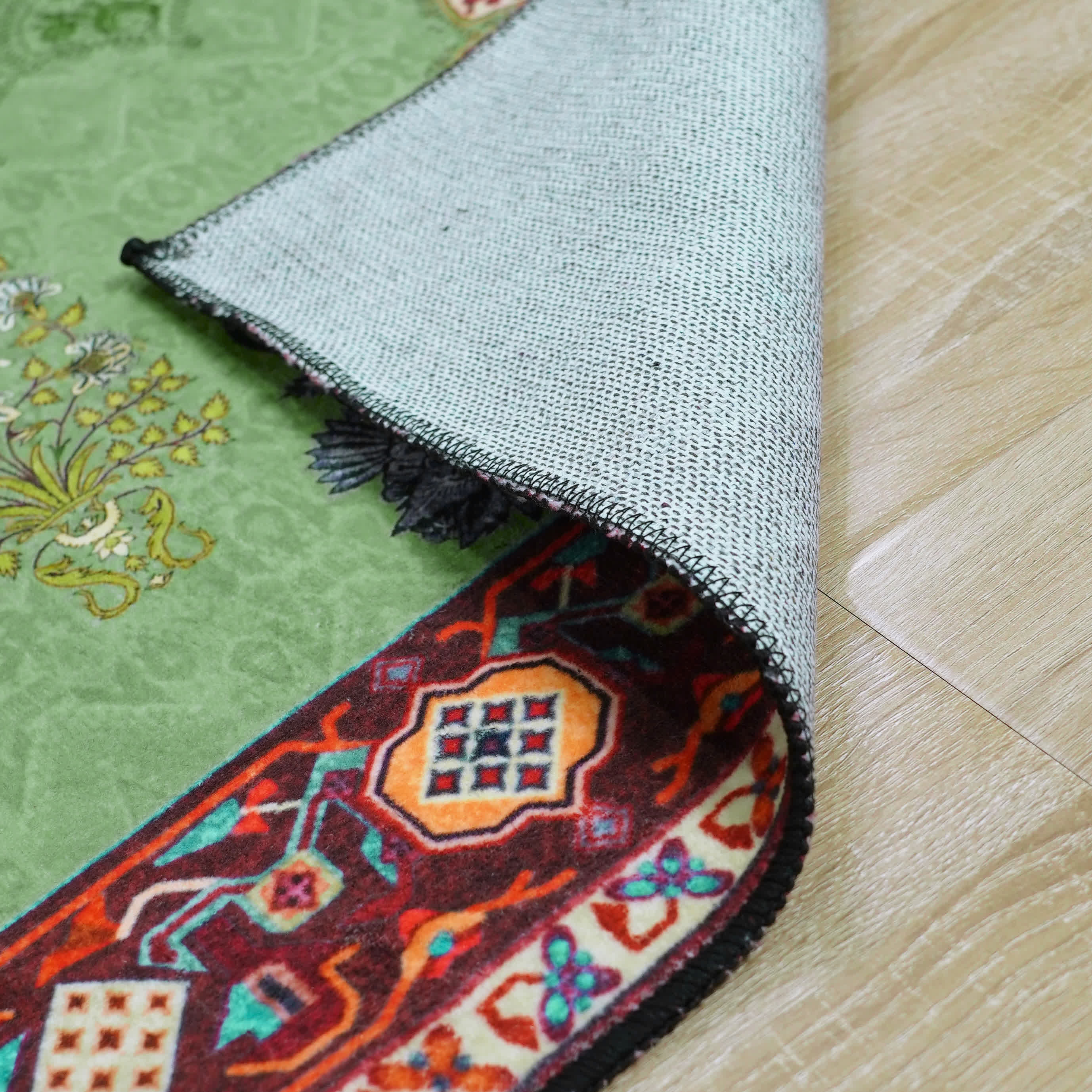 Washable Carpet Large Living Room Green | Vintage