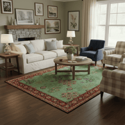 Washable Carpet Large Living Room Green | Vintage
