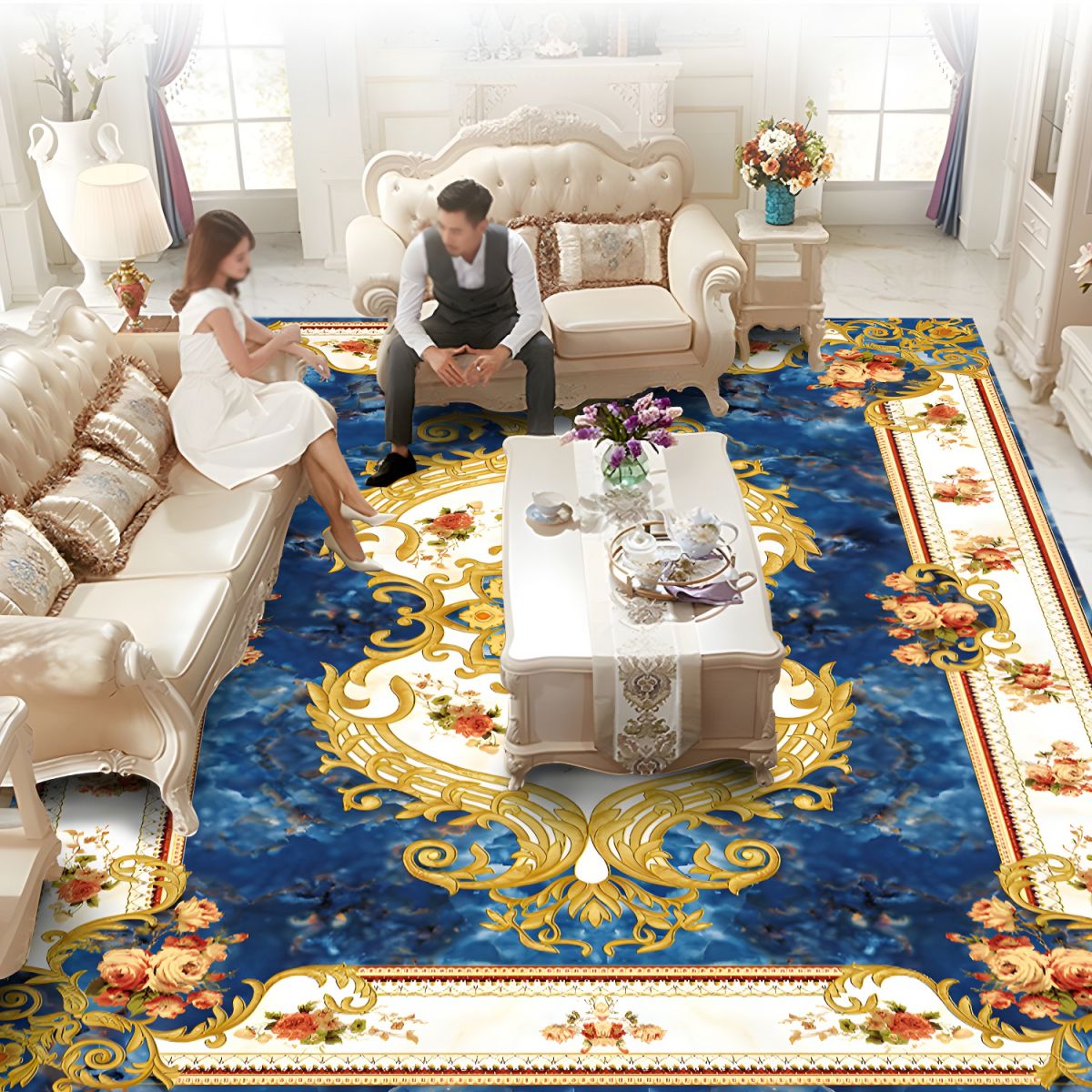 Washable Carpet Living Room Rug | Vintage