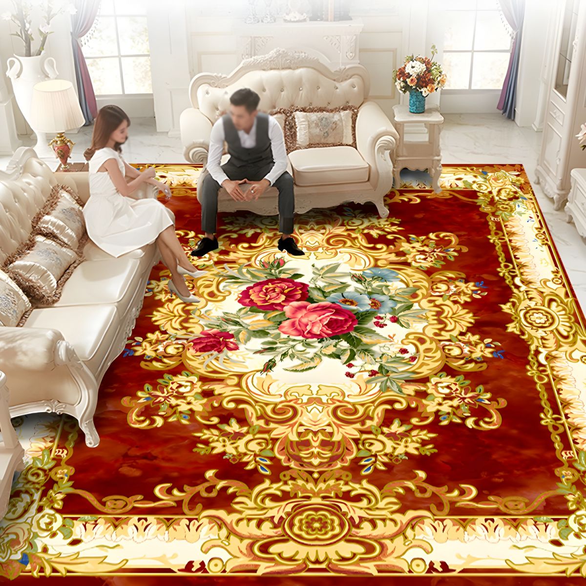Washable Carpet Living Room Rug | Vintage
