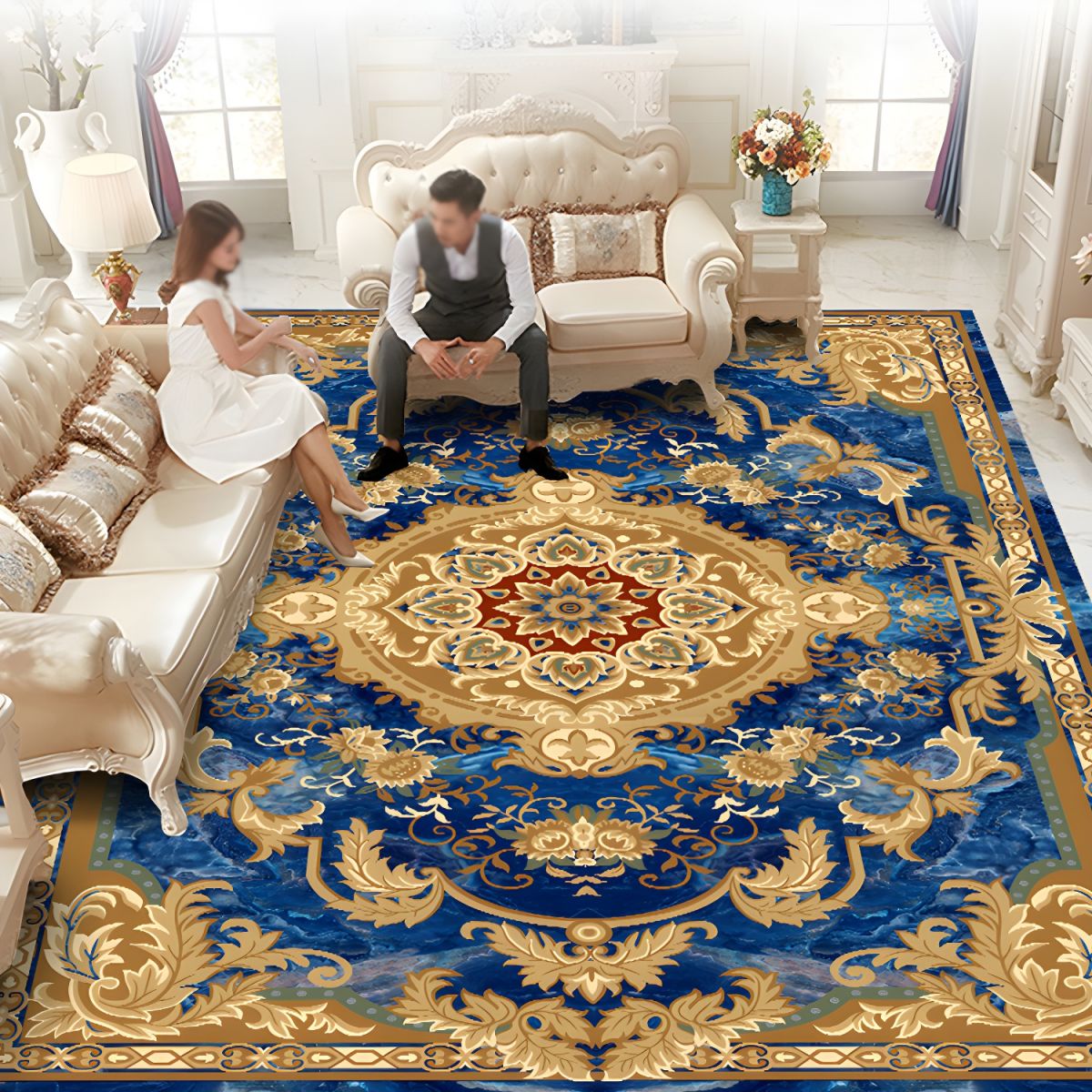 Washable Carpet Living Room Rug | Vintage