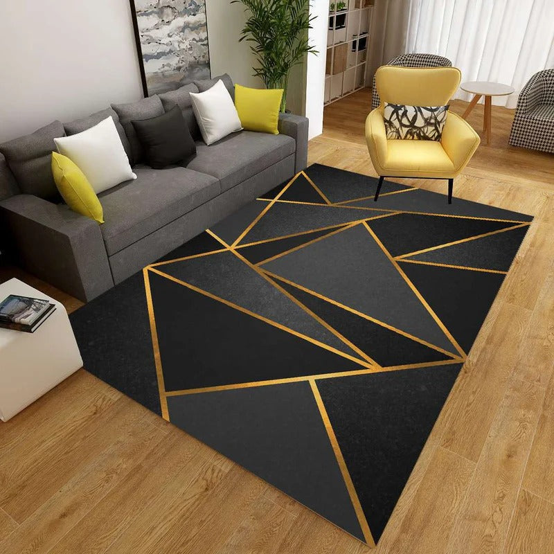 Washable Carpet Modern Living Room Abstract Pattern | Large