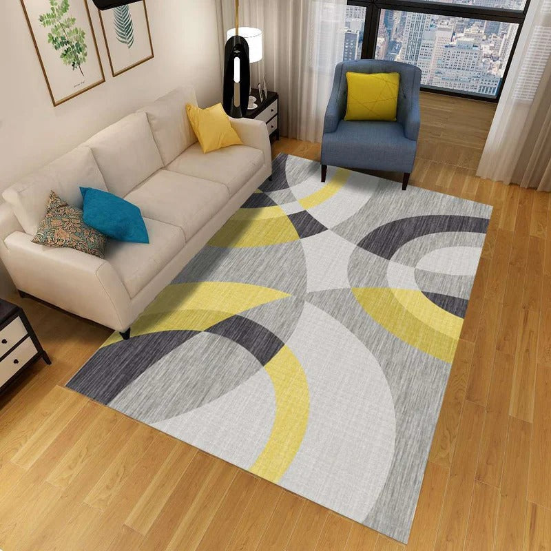 Washable Carpet Modern Living Room Abstract Pattern | Large