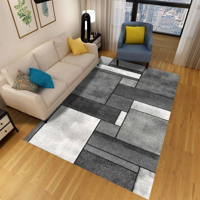 Washable Carpet Modern Living Room Abstract Pattern | Large