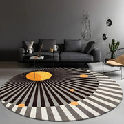 Washable Carpet Round Living Room Geometric Pattern | Modern