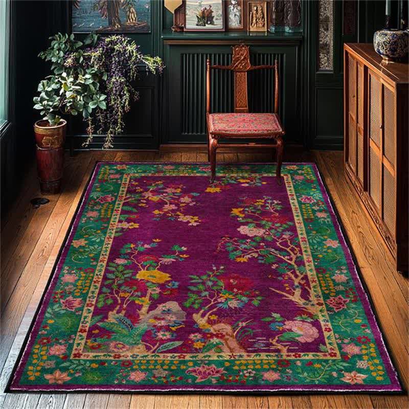 Washable Carpet for Living Rooms and Bedrooms | Floral