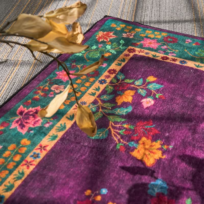 Washable Carpet for Living Rooms and Bedrooms | Floral
