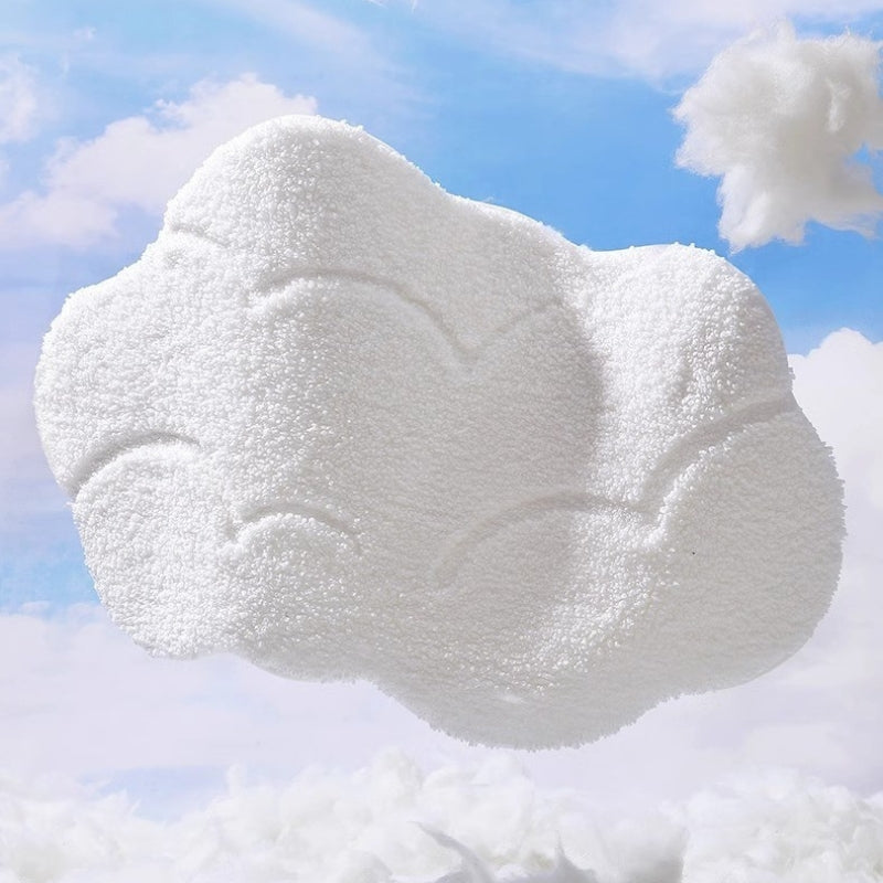 Washable Rugs Fluffy Cloud Shape | White