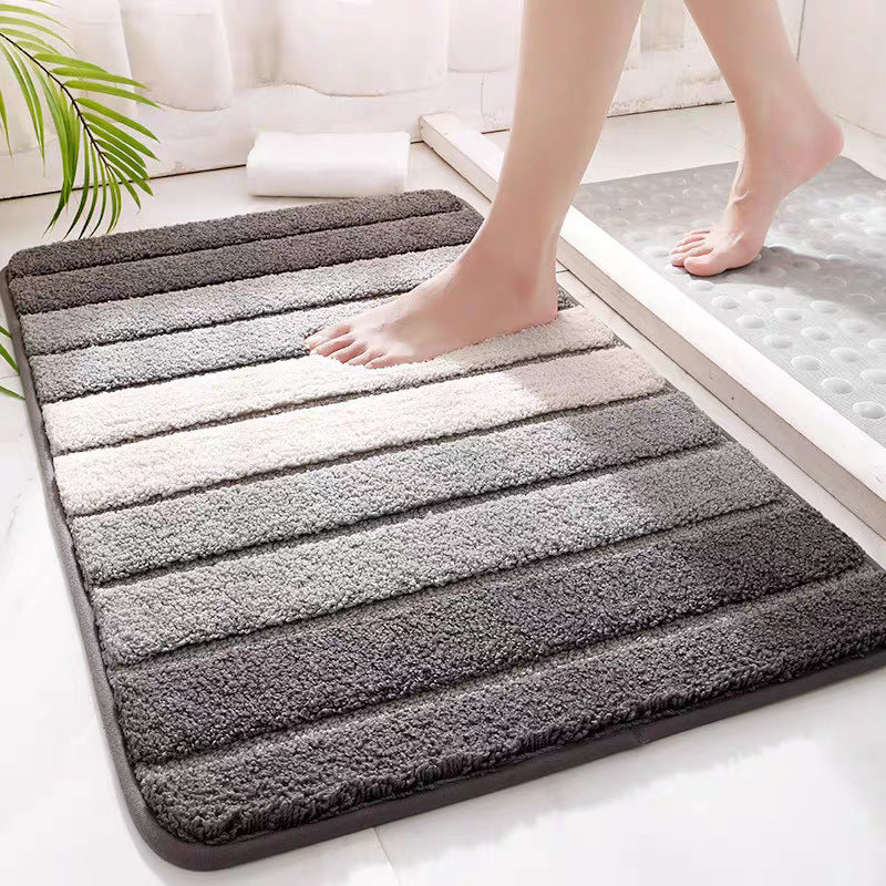 Washable Rugs Fluffy Striped Design | Bathroom