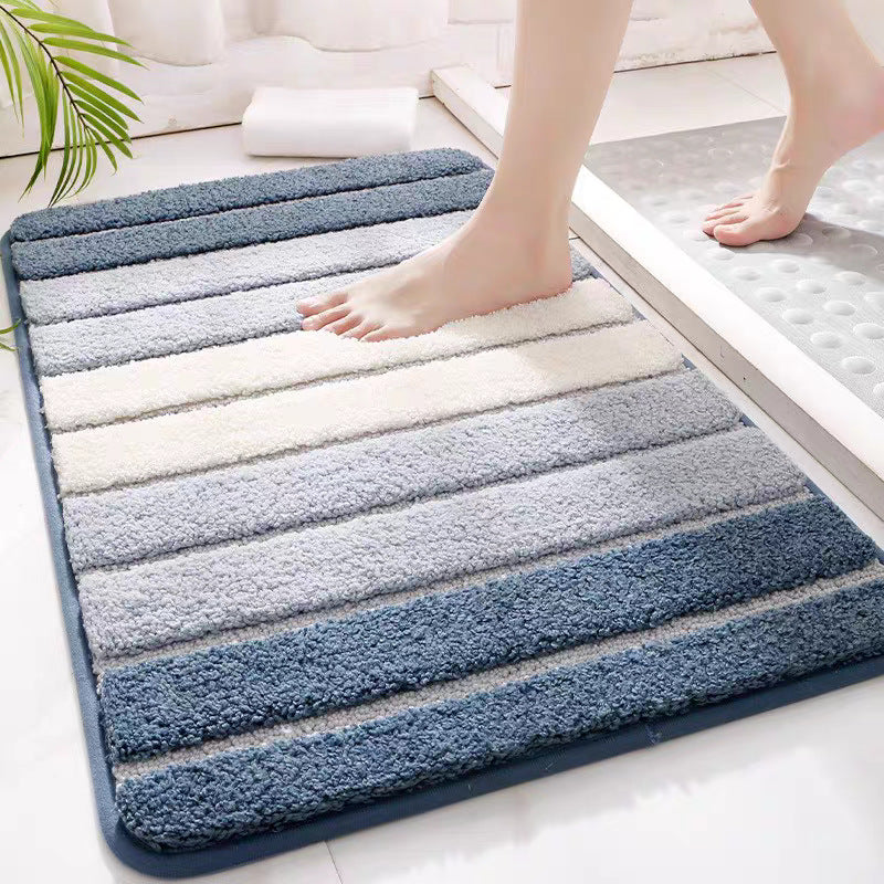 Washable Rugs Fluffy Striped Design | Bathroom