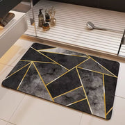 Washable Rugs Modern Black Geometric | Bathroom & Living Room