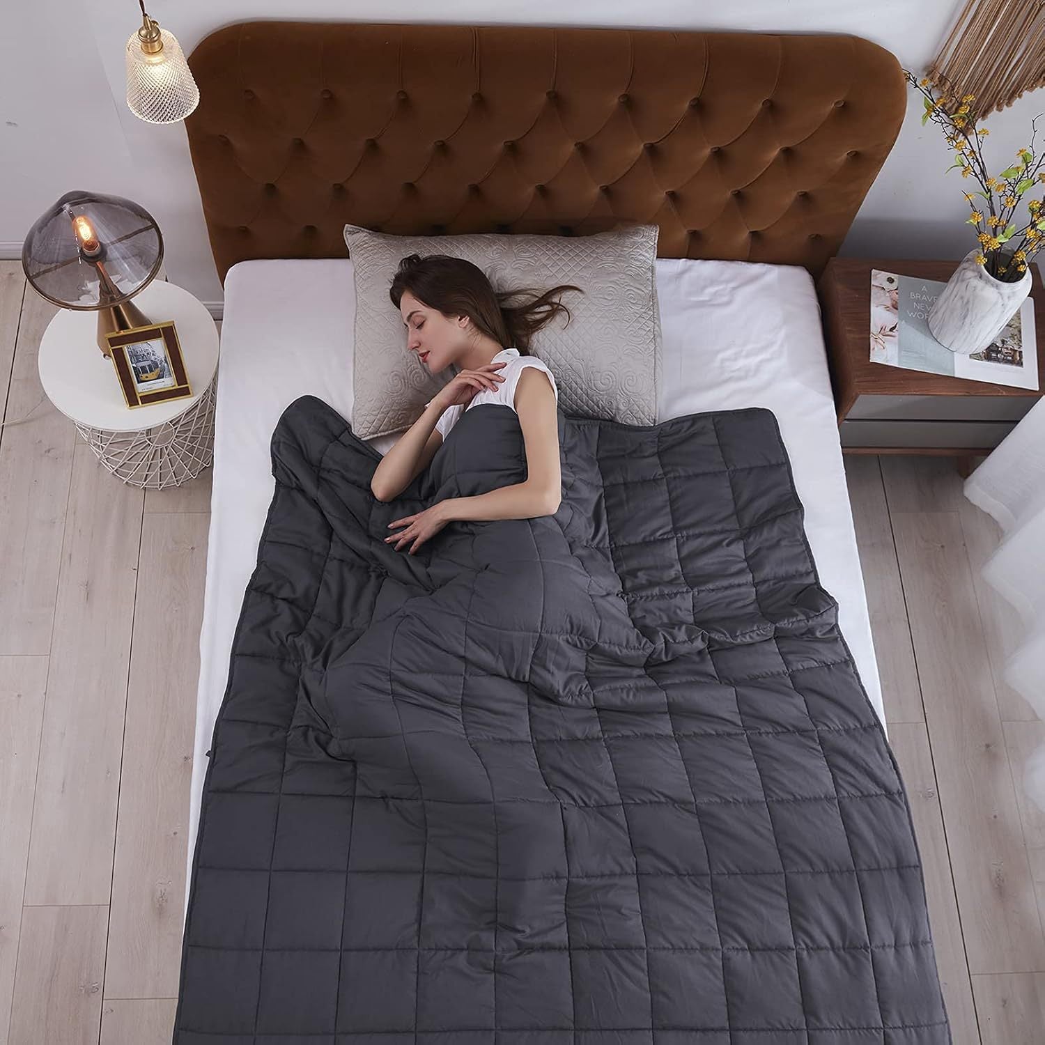 Weighted Blanket Quilted Bed | Dark Grey