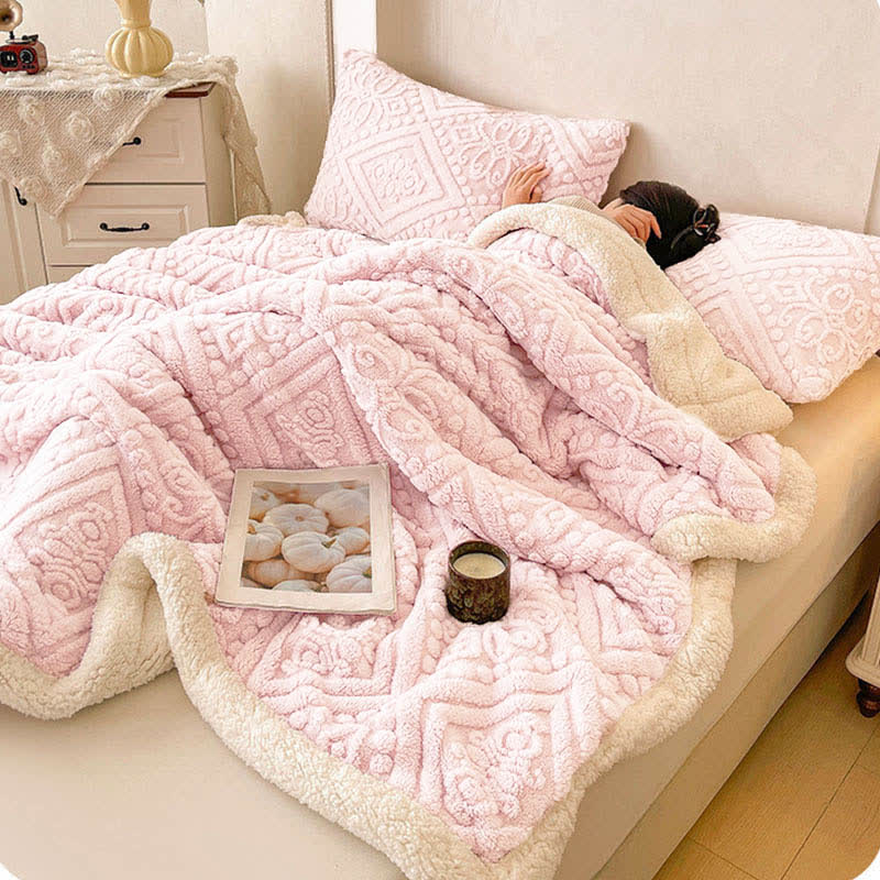 Weighted Blankets Embossed Fleece Bed | Pastel