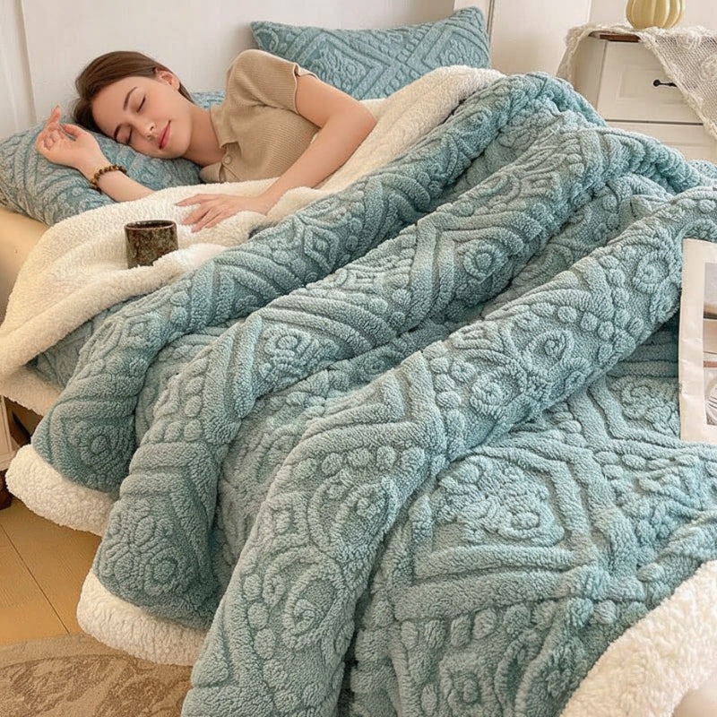 Weighted Blankets Embossed Fleece Bed | Pastel